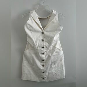 HELLO MOLLY White Button Front Mini Dress – Size L (US 8) – NWT